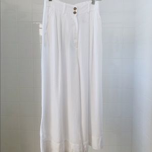 H&M Conscious White Wide Leg Trousers